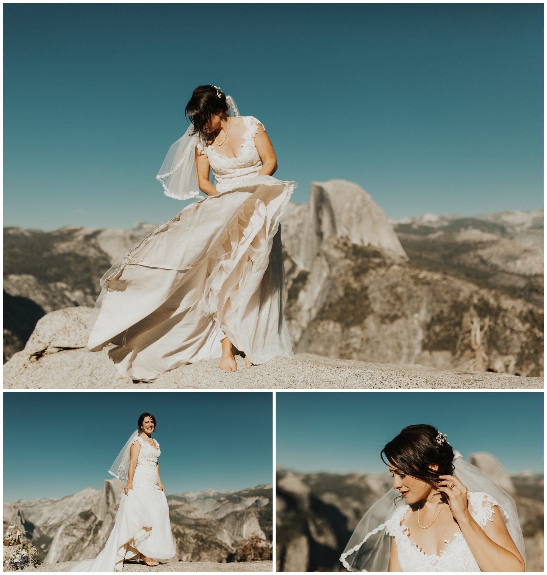 bridal portraits on mountain 