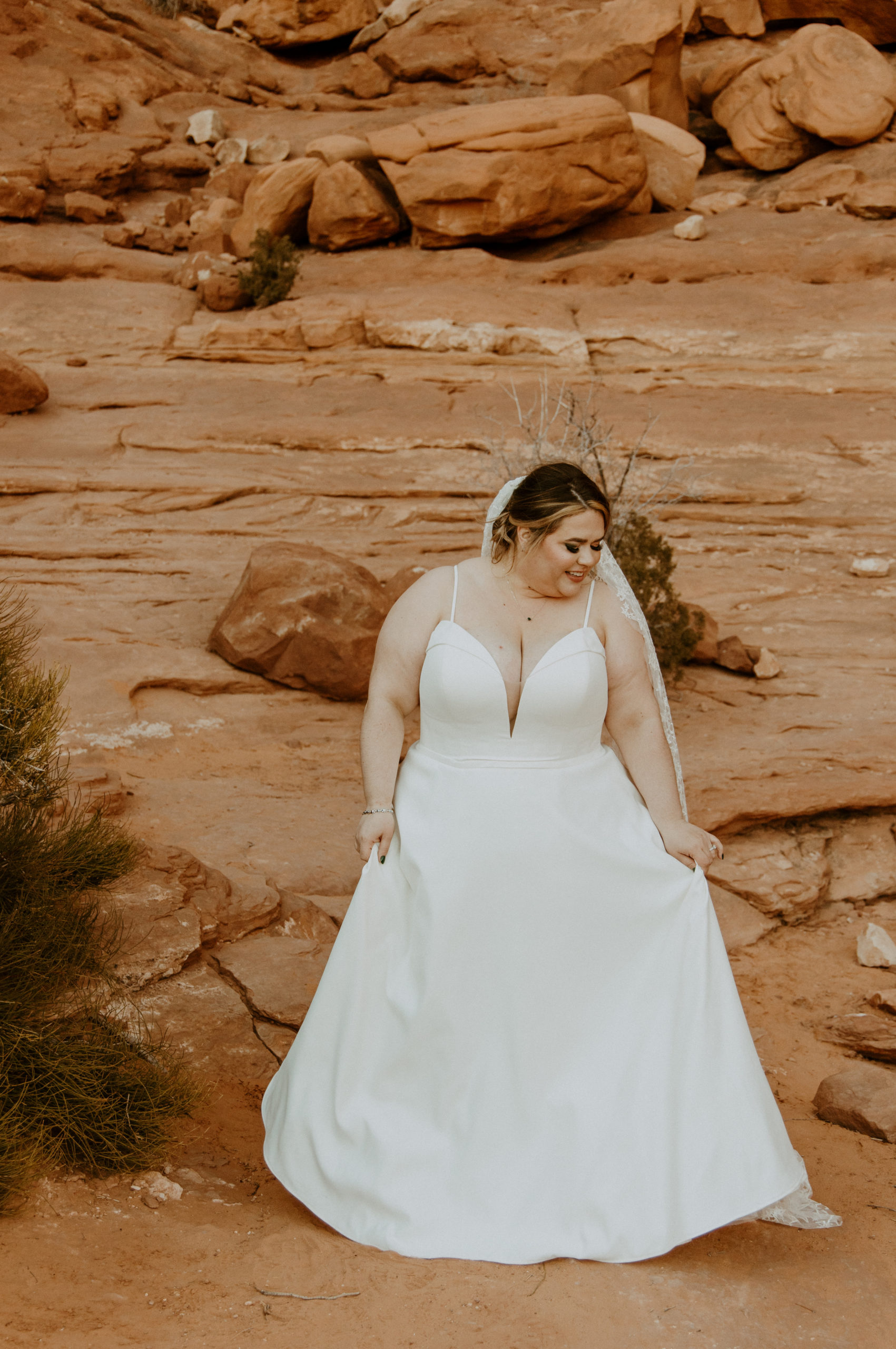 the bride at Arches National Park in Utah