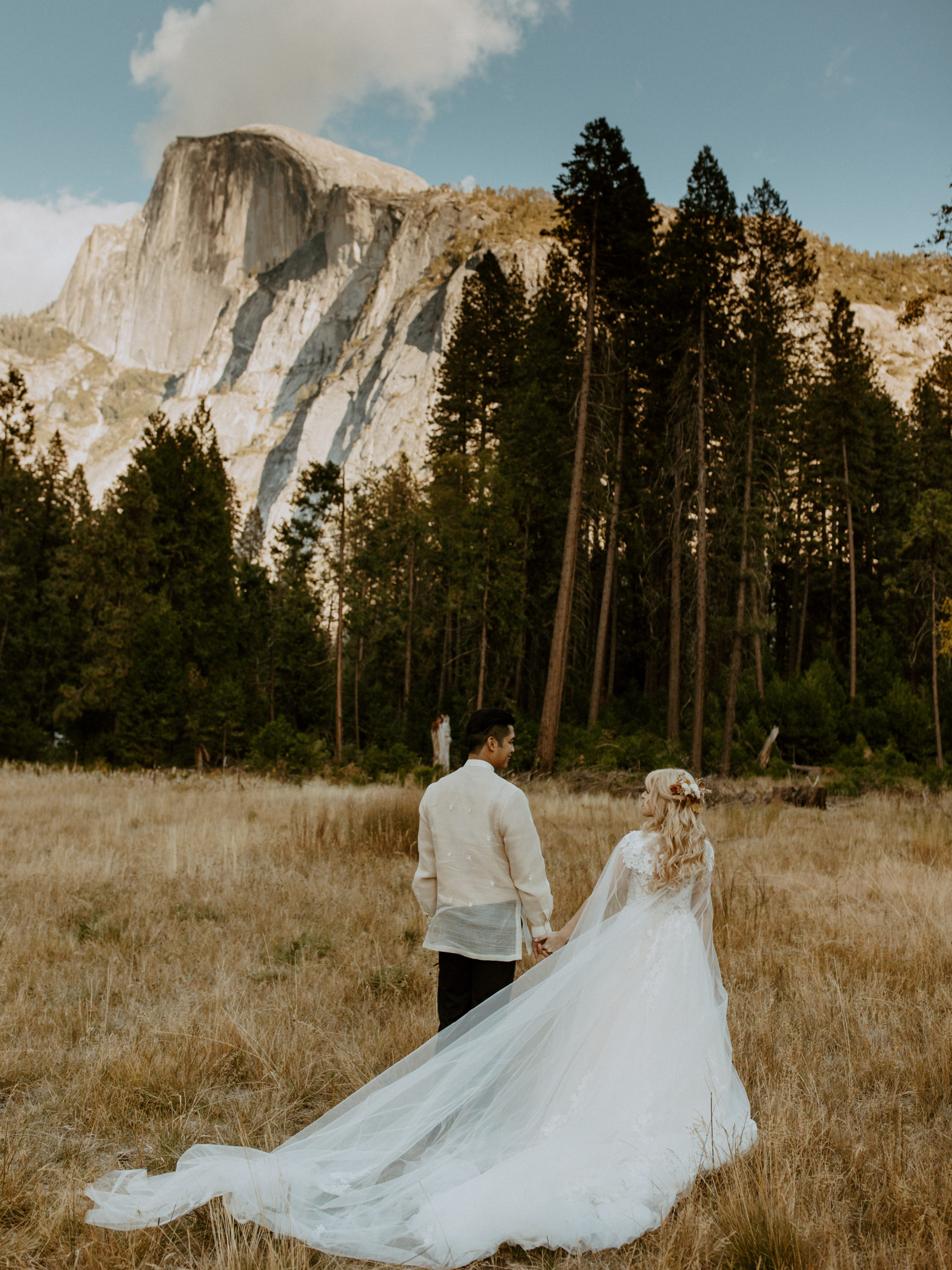 the couple looking at each other in Yosemite Valley