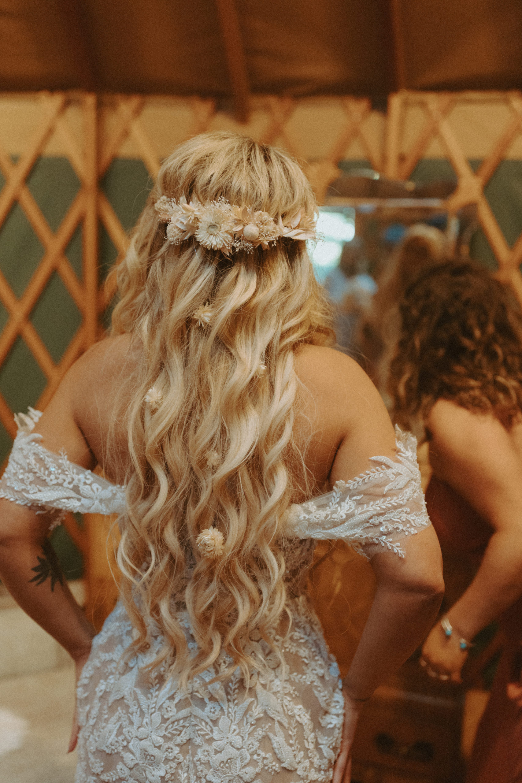 the bride's hair