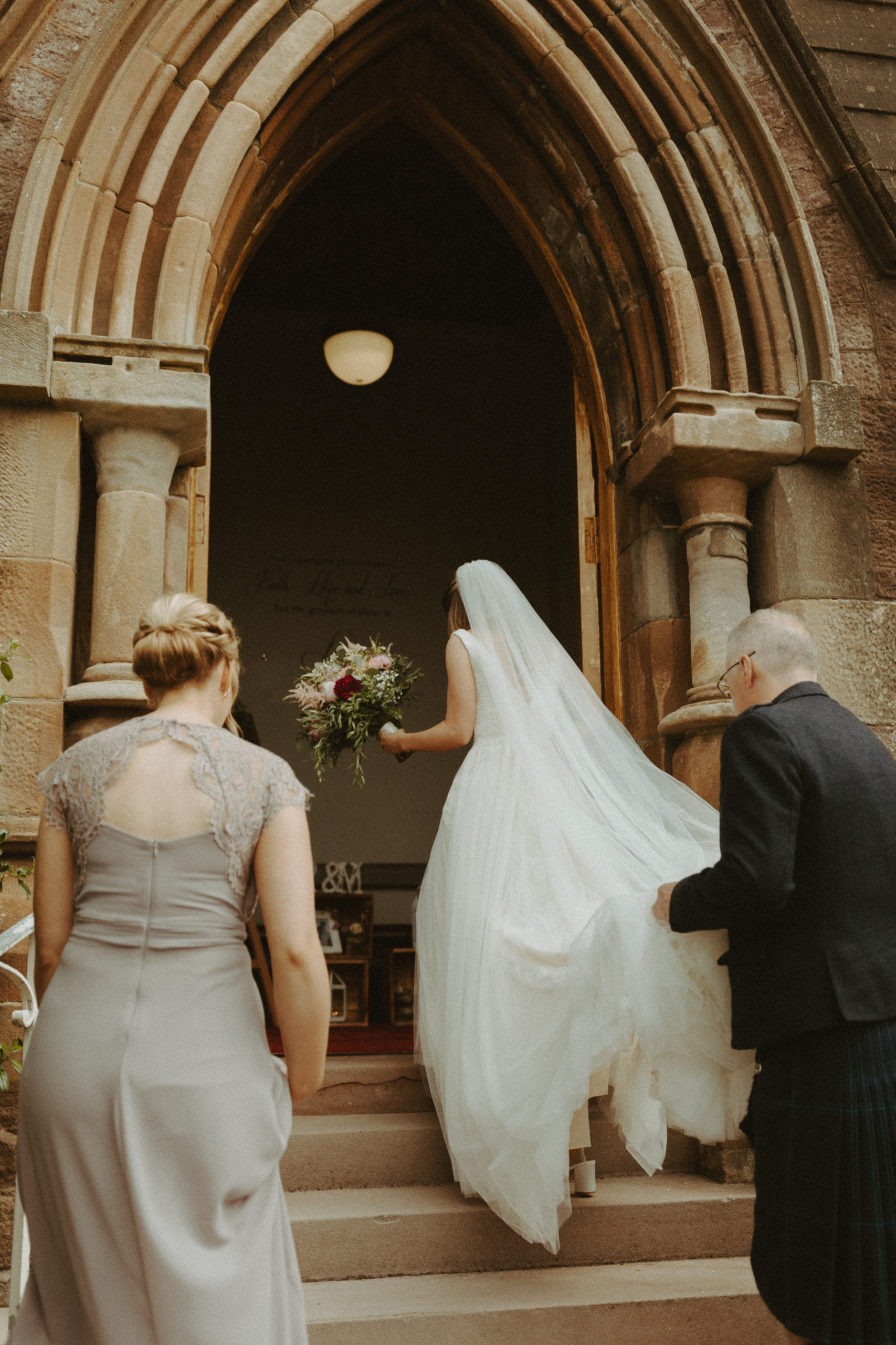 the bride entering the church