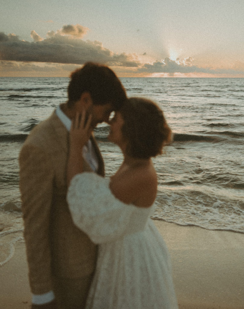 couple posing in tulum mexico for their elopement photos