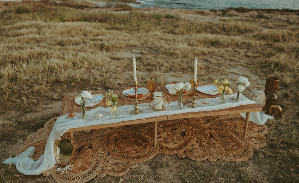 picnic elopement table decor