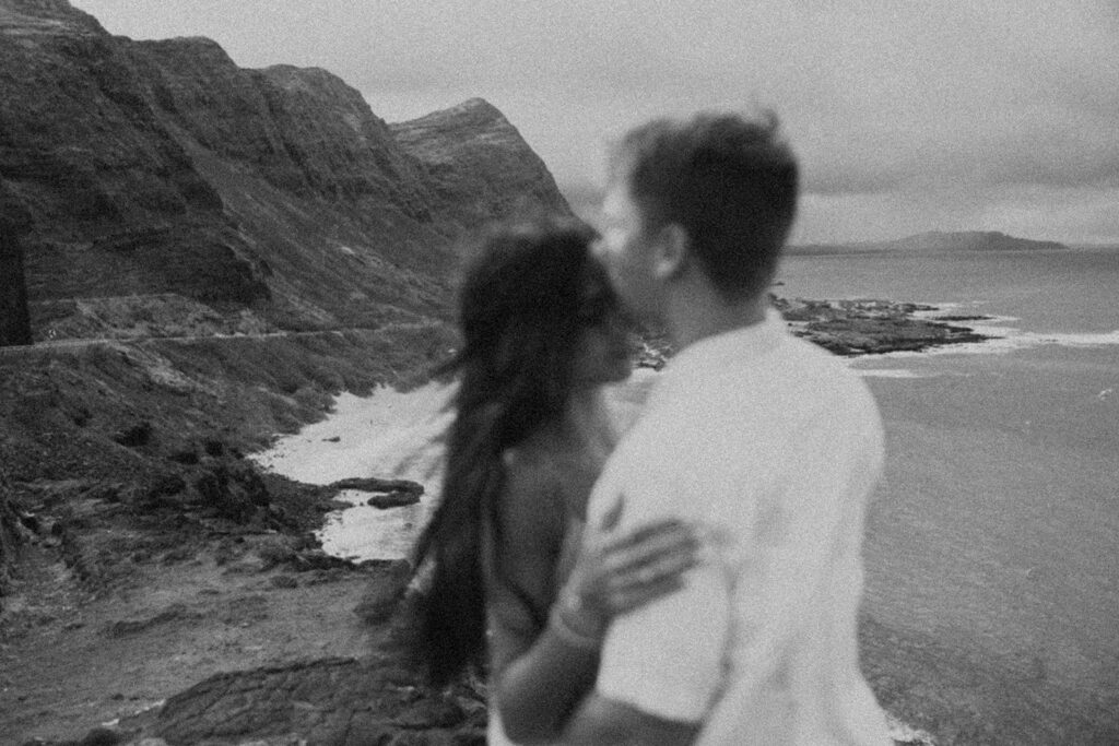 couple posing on the beaches of hawaii
