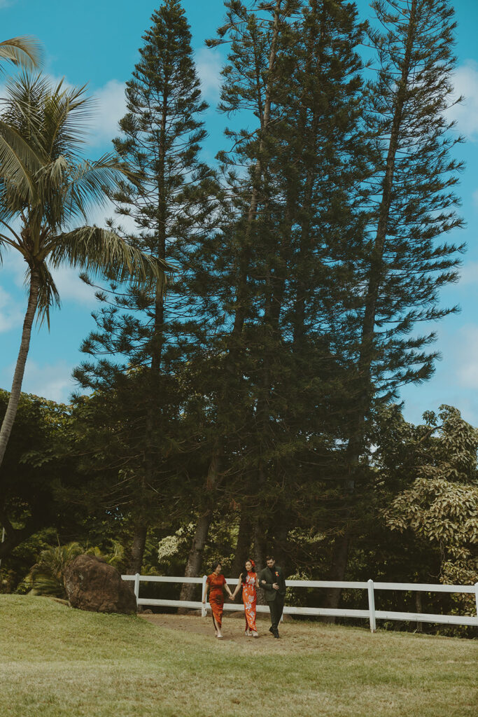 couple posing for wedding photos in hawaii
