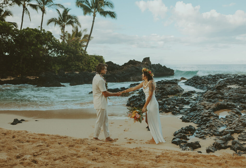 couple taking elopement photos
