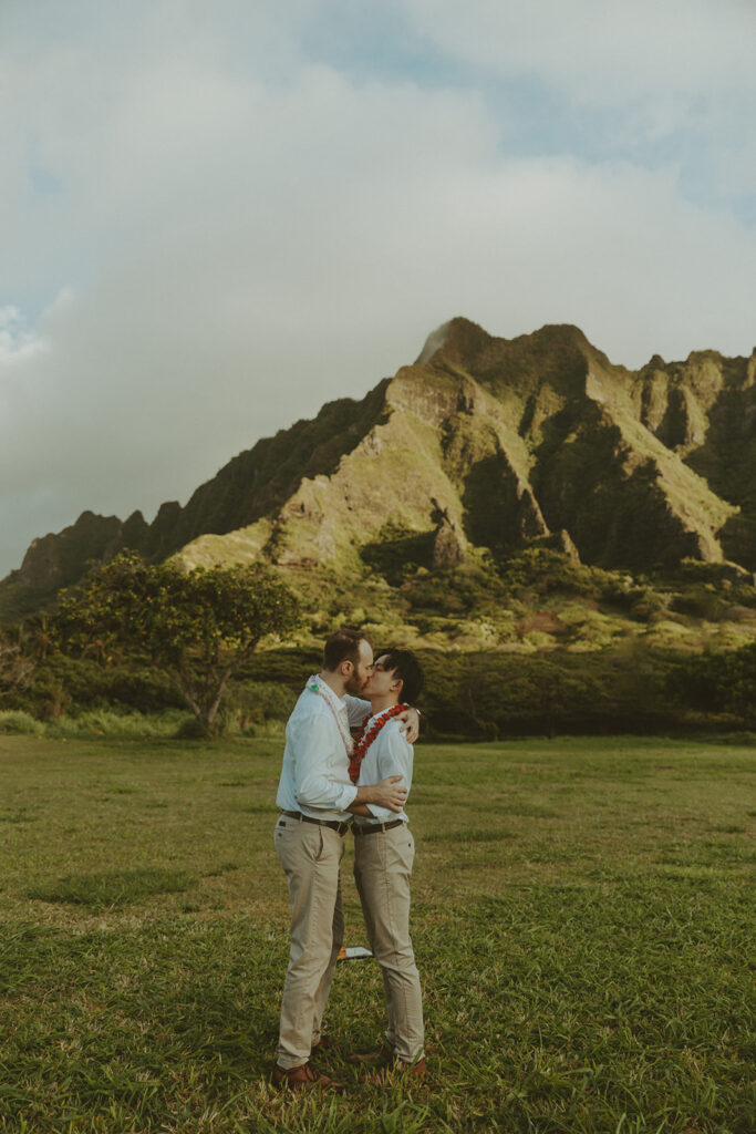 couple posing for their destination elopement photos