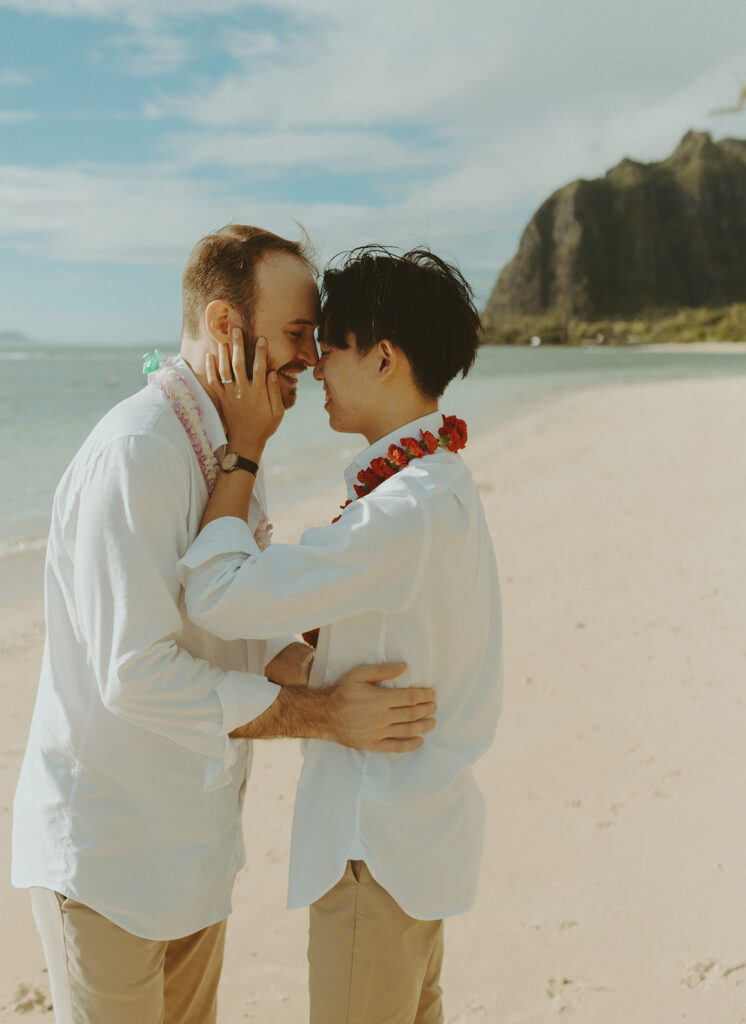 couple posing for their destination elopement photos
