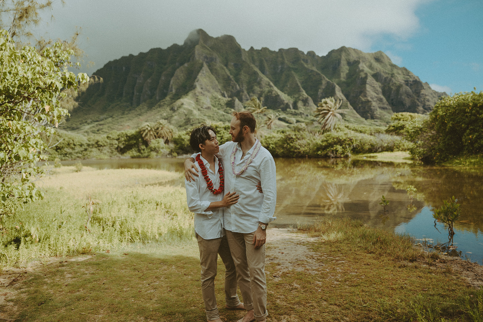 couple posing for their destination elopement photos