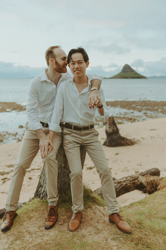 couple posing for their destination elopement photos
