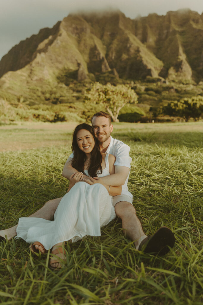 a beach engagement photoshoot in hawaii