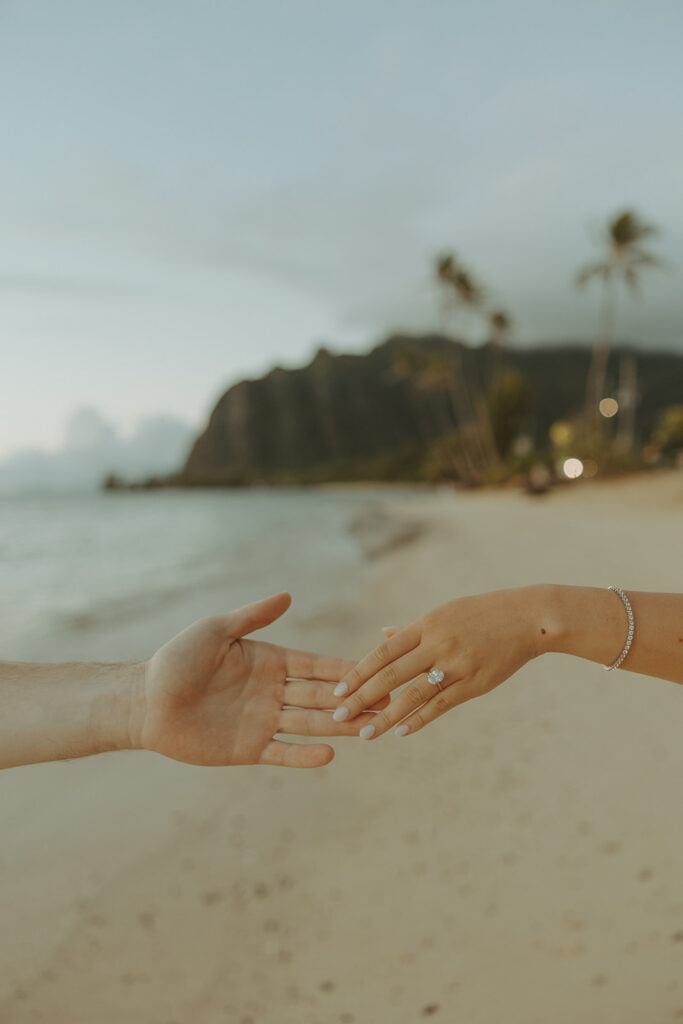 a beach engagement photoshoot in hawaii
