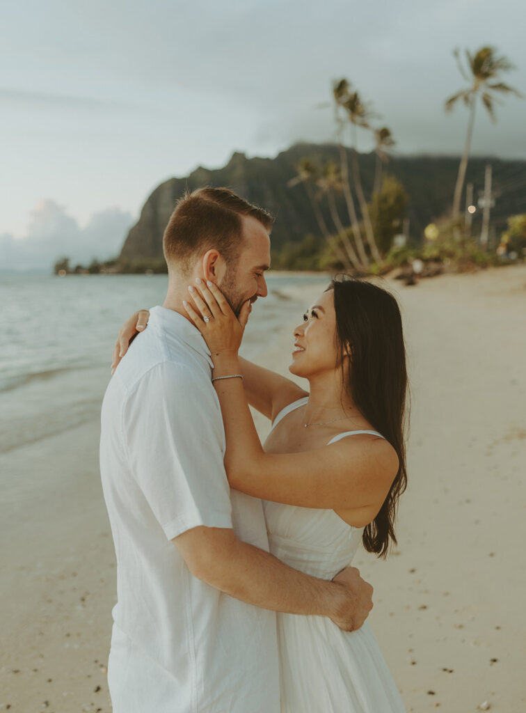 a beach engagement photoshoot in hawaii
