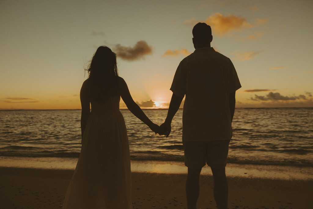 a beach engagement photoshoot in hawaii