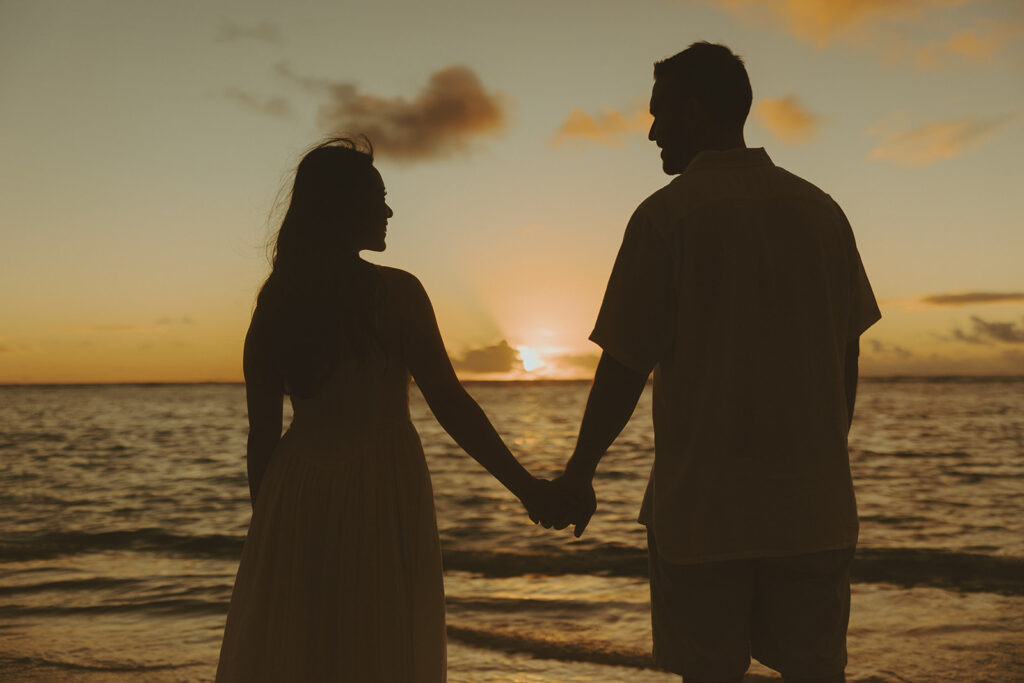 a beach engagement photoshoot in hawaii