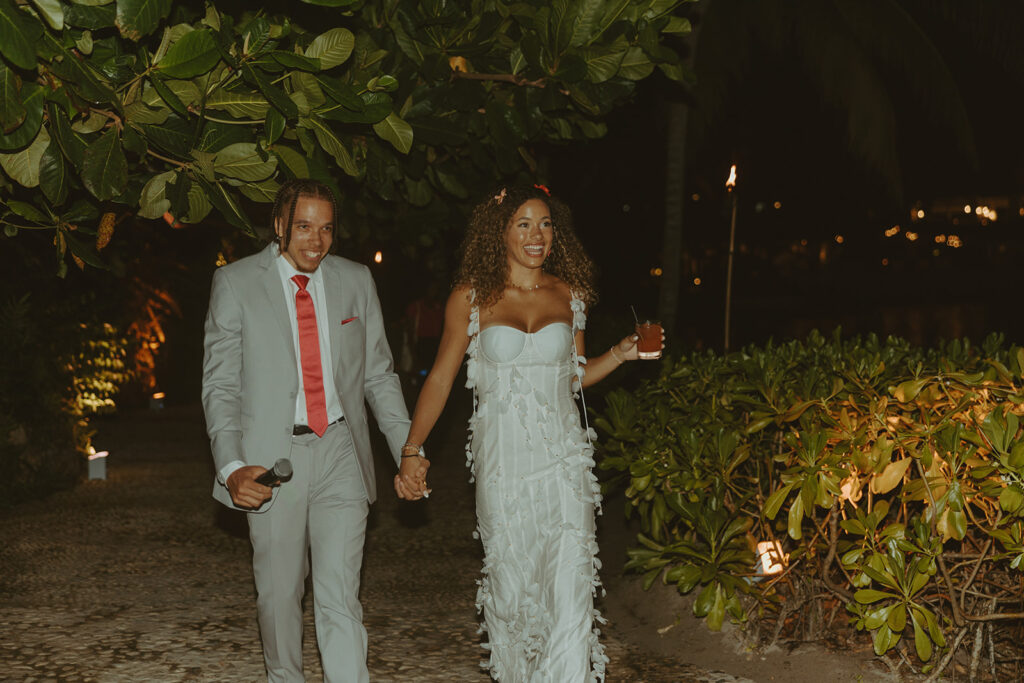 couple posing in jamaica for their destination wedding