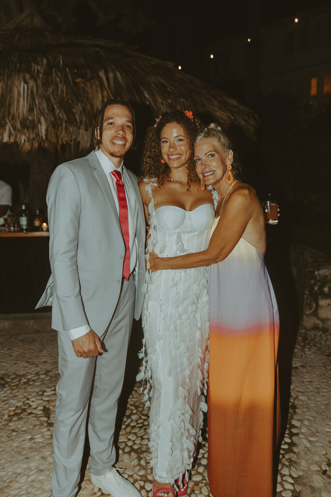 couple posing in jamaica for their destination wedding