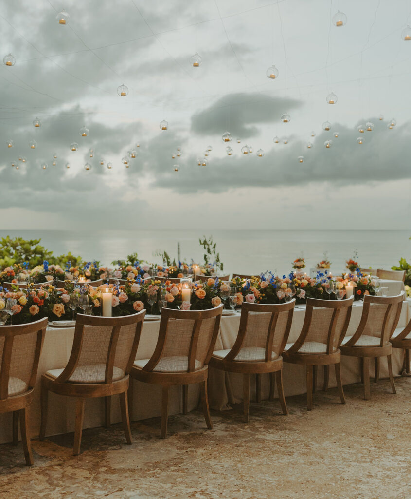 A glamorous wedding reception at a luxury resort in Montego Bay, Jamaica
