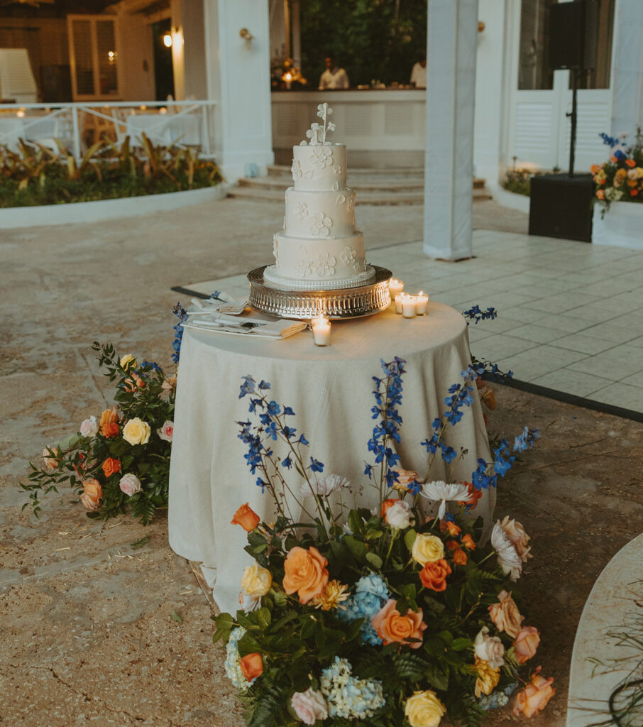 A glamorous wedding reception at a luxury resort in Montego Bay, Jamaica