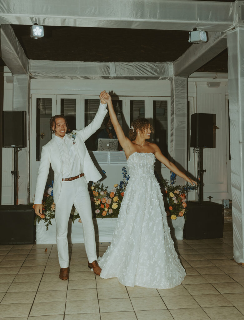 A glamorous wedding reception at a luxury resort in Montego Bay, Jamaica
