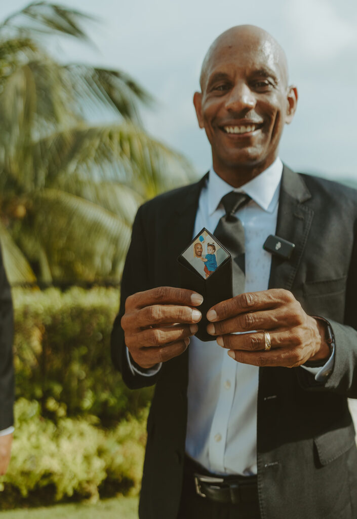 A glamorous wedding reception at a luxury resort in Montego Bay, Jamaica
