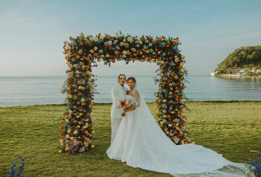 A luxury destination wedding celebration at Round Hill Resort in Jamaica
