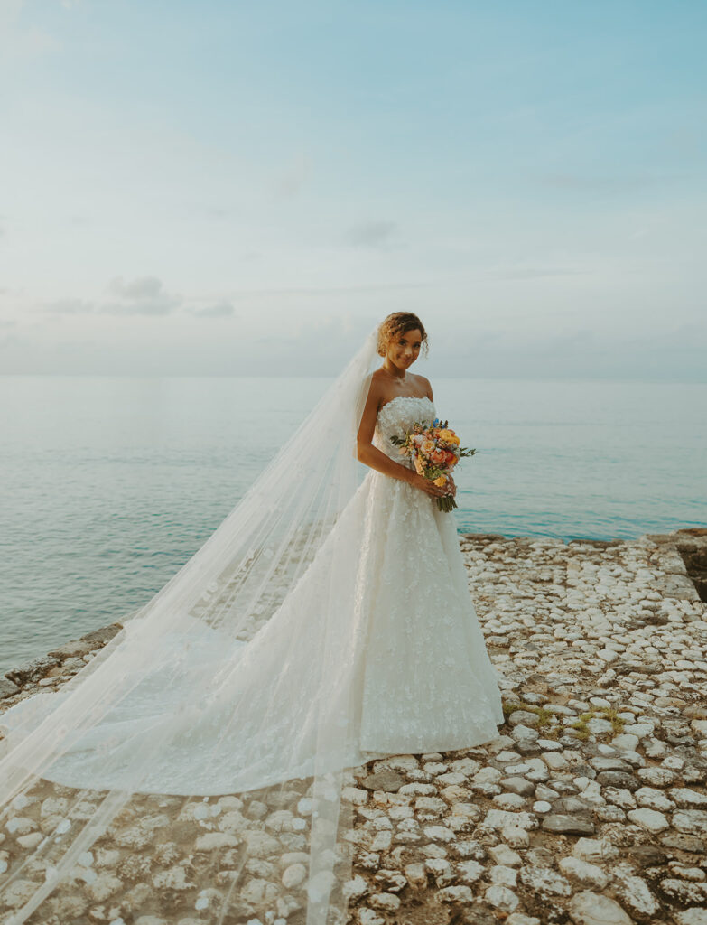 A stylish destination wedding couple captured in Jamaica’s tropical paradise
