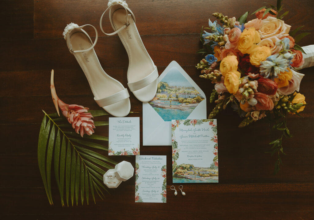 A stylish destination wedding couple captured in Jamaica’s tropical paradise
