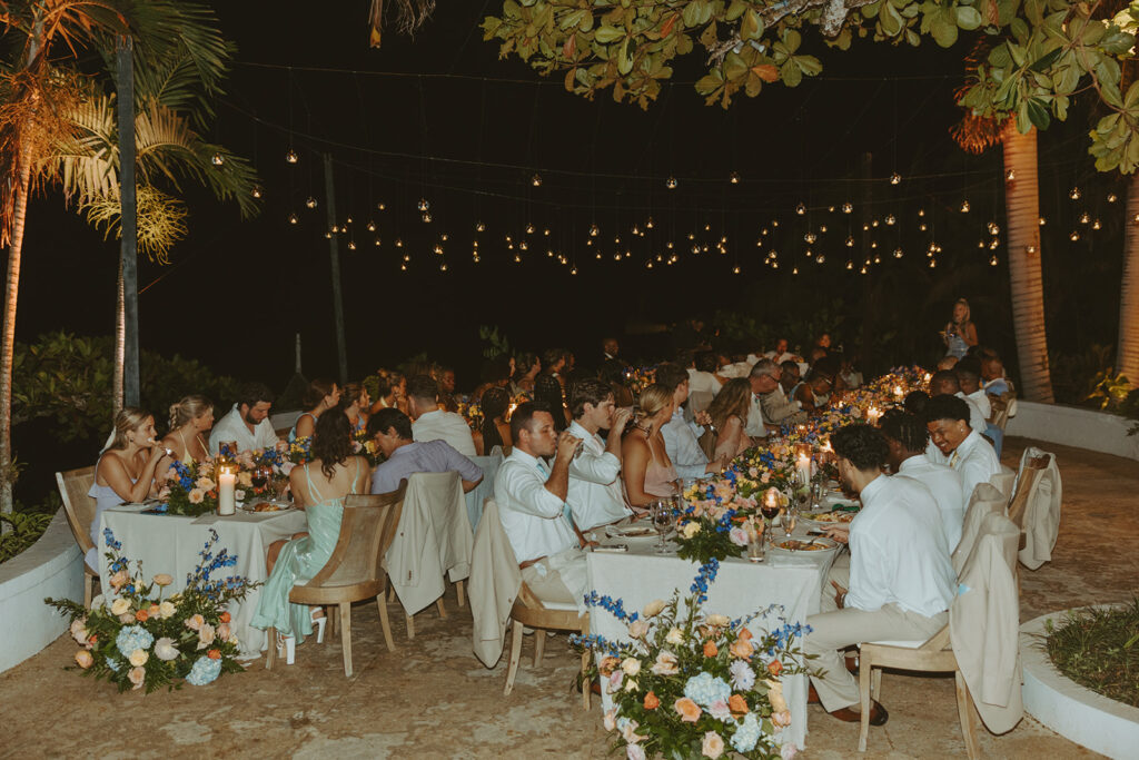 A glamorous wedding reception at a luxury resort in Montego Bay, Jamaica
