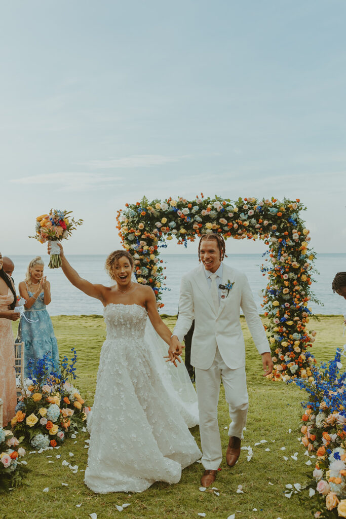 A luxury destination wedding celebration at Round Hill Resort in Jamaica
