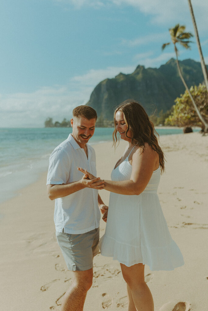 Emotional reaction as Nicole says yes during the surprise proposal photoshoot.
