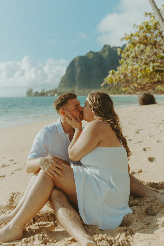 Emotional reaction as Nicole says yes during the surprise proposal photoshoot.
