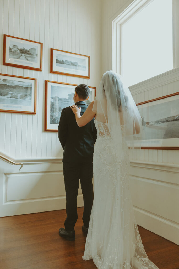 Couple doing a first look