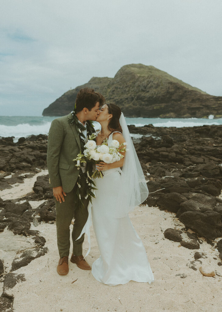 Candid photo of the couple laughing during their elopement day
