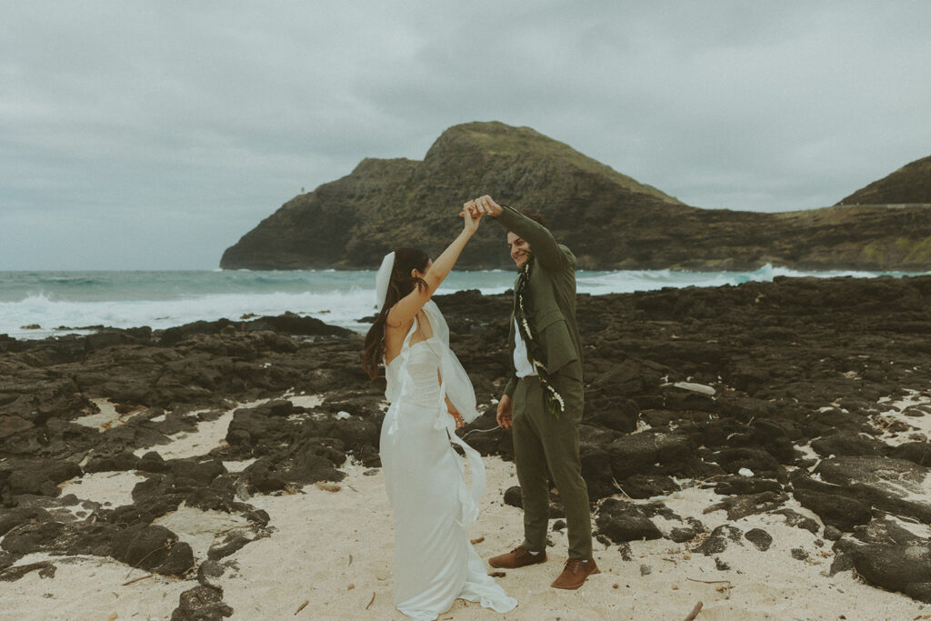 Close up photo of the couple sharing a quiet moment

