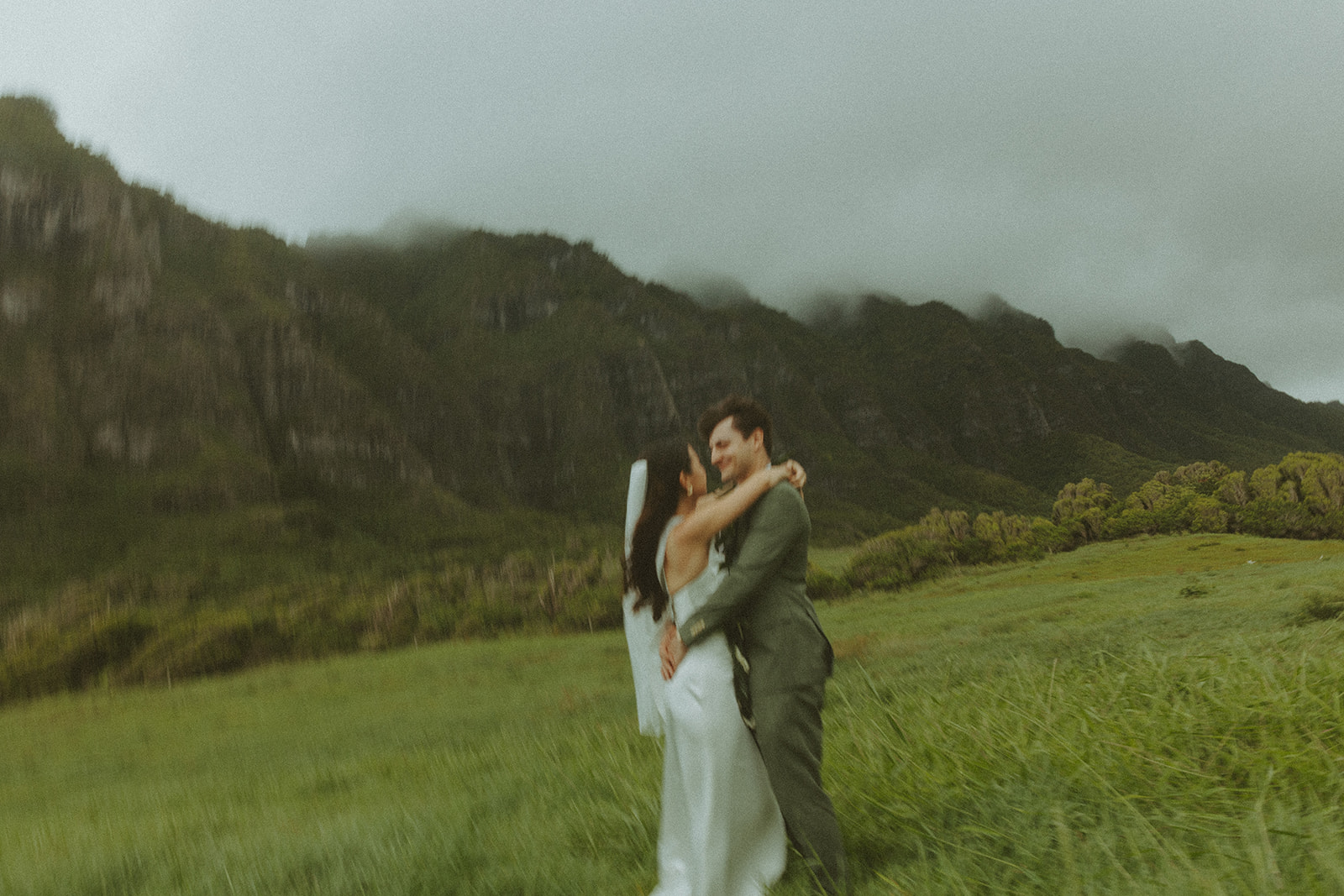 Close up photo of the couple sharing a quiet moment