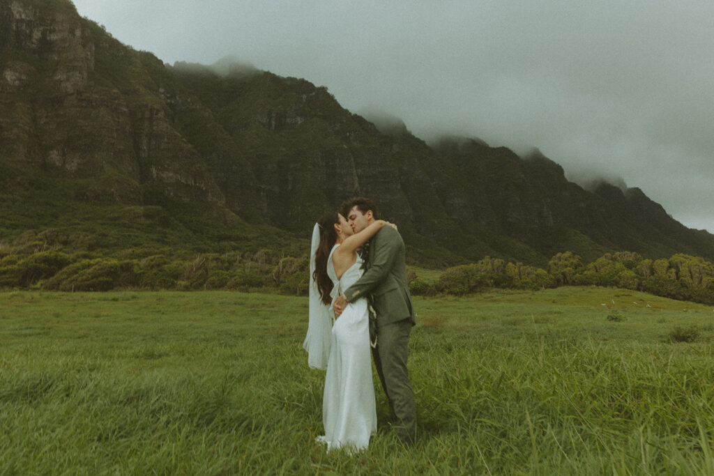 Candid photo of the couple laughing during their elopement day
