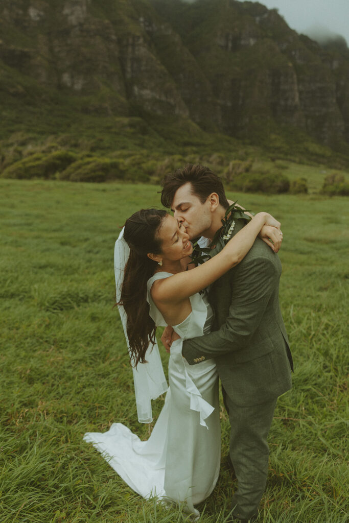 Candid photo of the couple laughing during their elopement day
