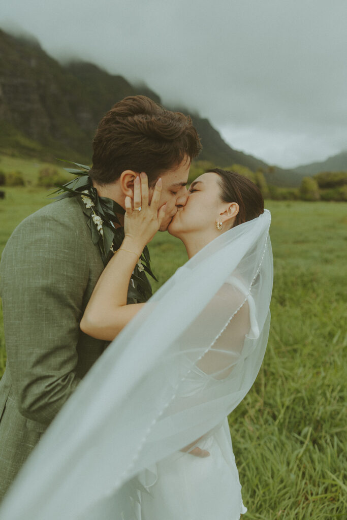 Candid photo of the couple laughing during their elopement day
