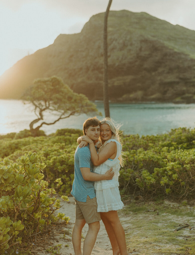 Sunrise portraits of Marlie and Wesley during their peaceful day before session.
