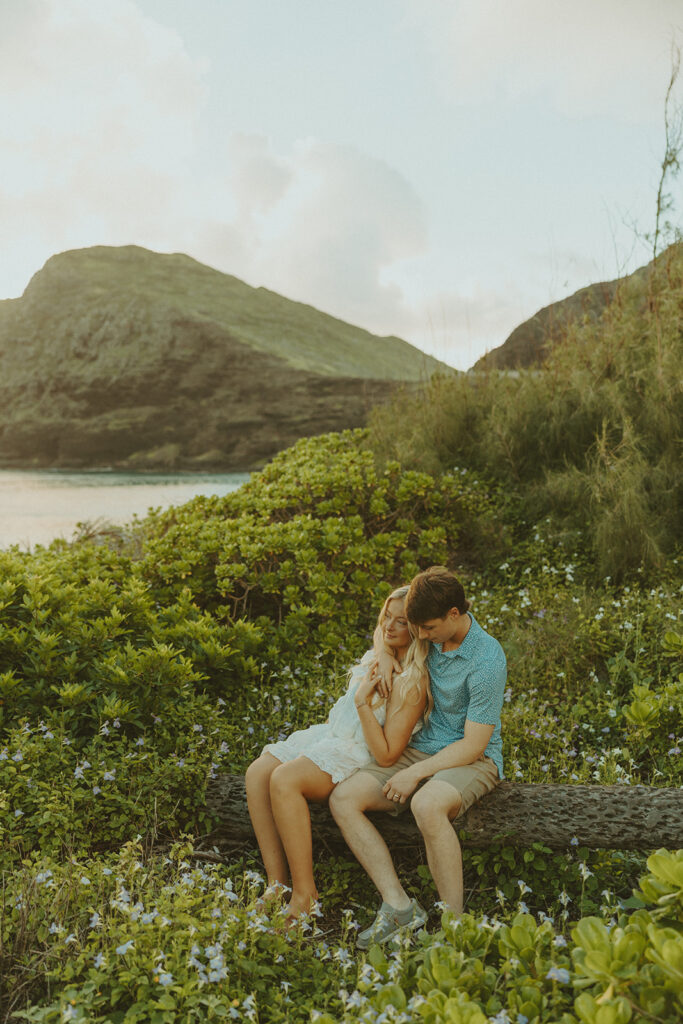 Sunrise portraits of Marlie and Wesley during their peaceful day before session.
