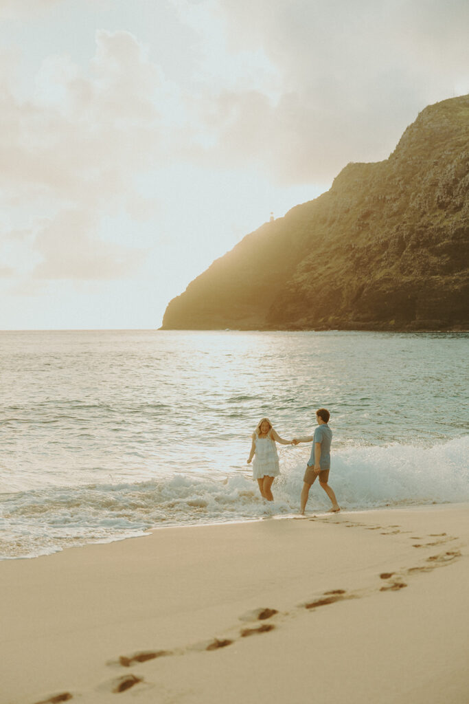 Sunrise portraits of Marlie and Wesley during their peaceful day before session.