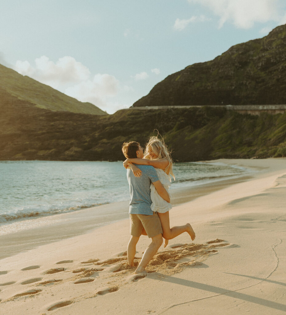 Sunrise portraits of Marlie and Wesley during their peaceful day before session.