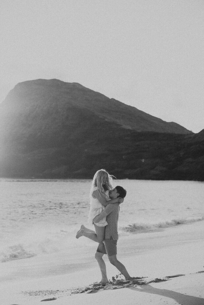 Sunrise portraits of Marlie and Wesley during their peaceful day before session.