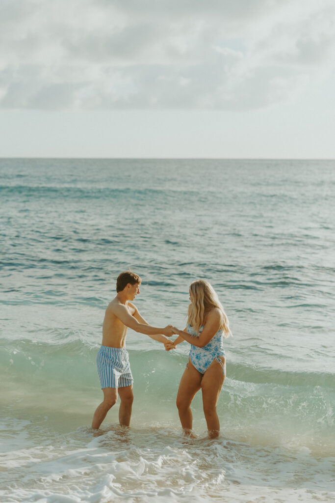 Sunrise portraits of Marlie and Wesley during their peaceful day before session.

