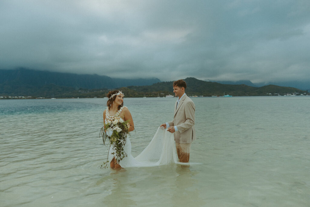 A Dreamy Kaneohe Bay Sandbar Wedding on Oahu
