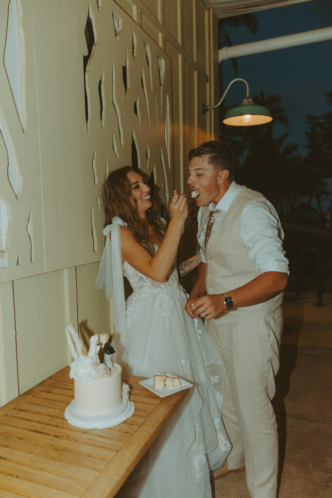 Romantic wedding portraits of a couple celebrating their day in a tropical island setting.