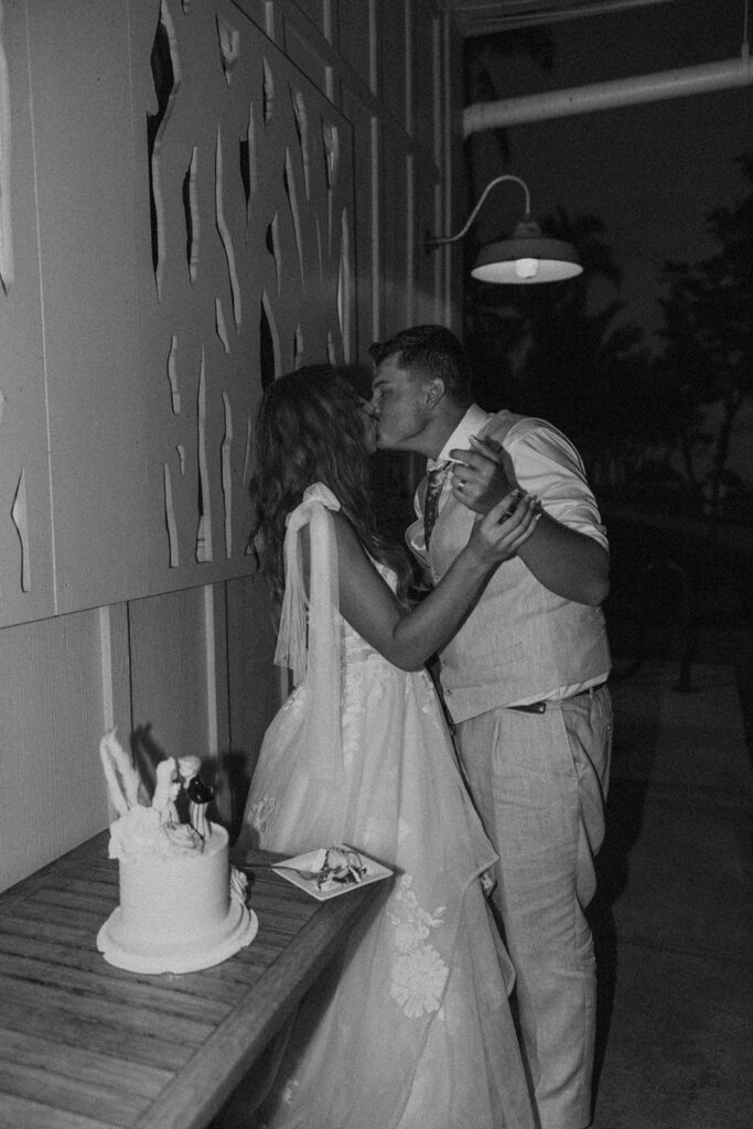 Romantic wedding portraits of a couple celebrating their day in a tropical island setting.